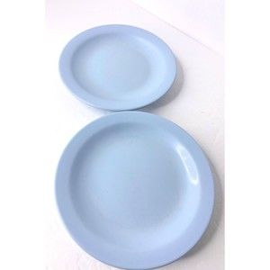 VINTAGE SET OF 2 BOONTON WARE Baby Blue BREAD DESSERT PLATES 6  106-6 MELMAC Pr